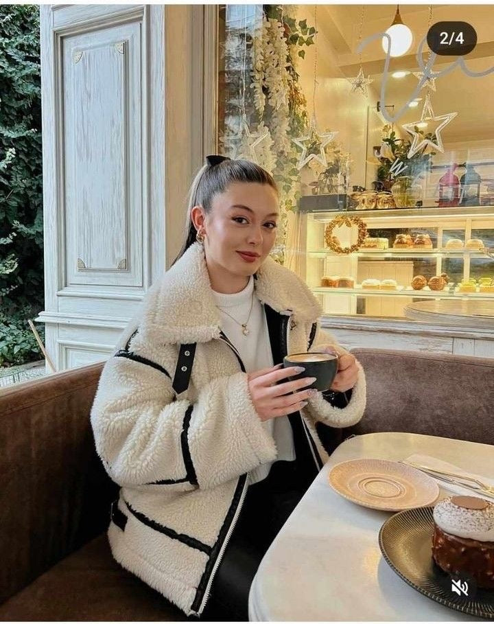 Teddy Winter Langer Warmer Step Mantel Damen