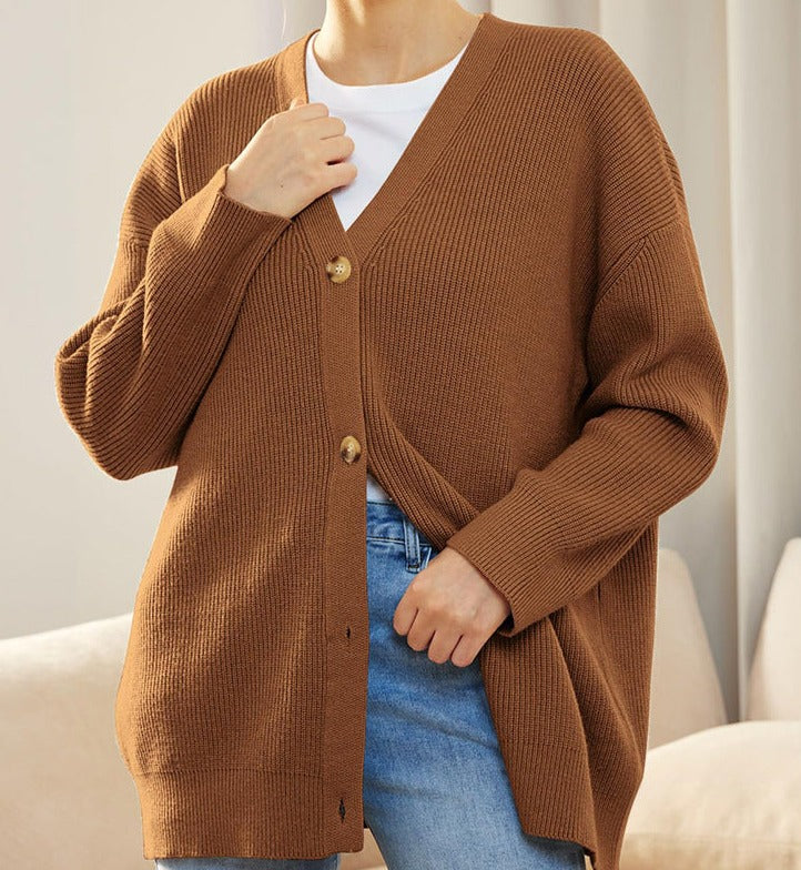 Gemütlicher Strick-Cardigan mit Knopfleiste für Damen