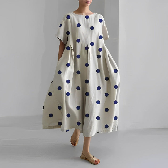 Women’s Floral Relaxed Fit Oversized Print Casual Midi Dress