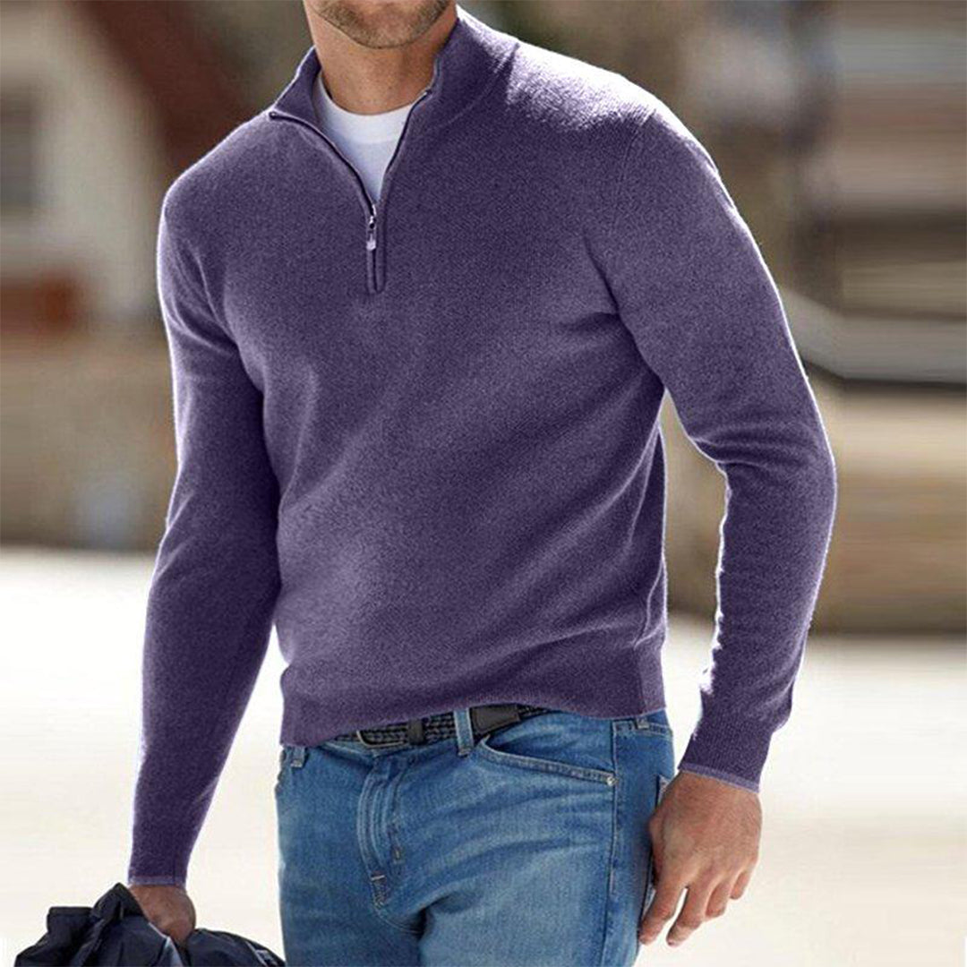 Halb-Zip Pullover Mit Klassischer Passform Für Herren Winter