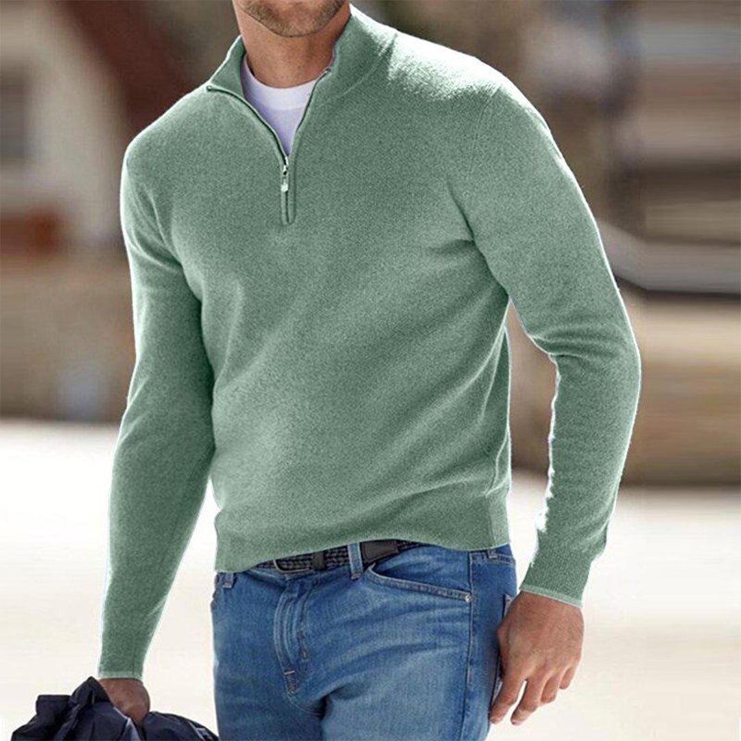 Halb-Zip Pullover Mit Klassischer Passform Für Herren Winter