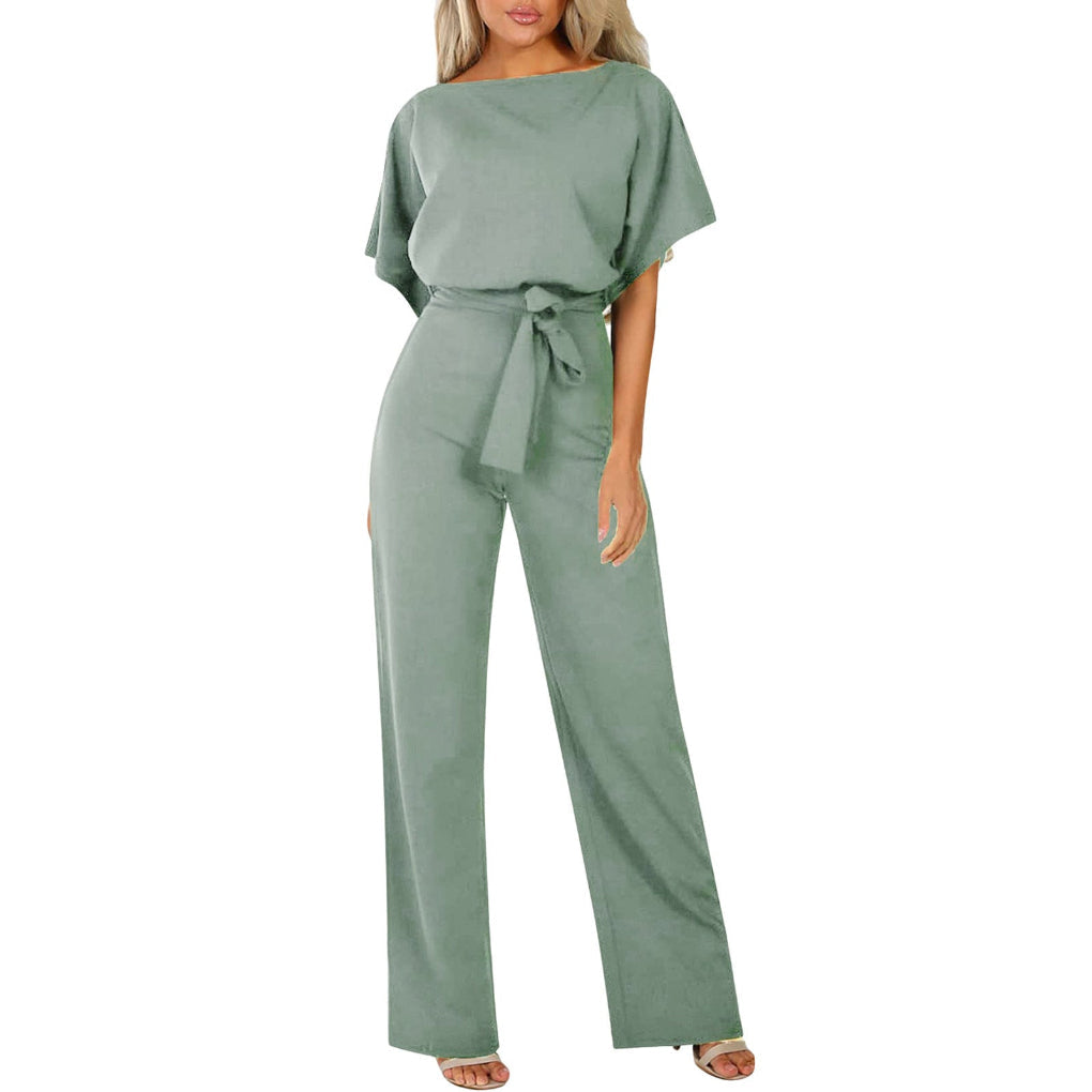 Women's Minimalist Wide Leg Jumpsuit – Elegant Casual One Piece Outfit