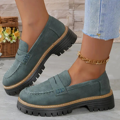 Women’s Chunky Slip On Loafers with Cushioned Insole