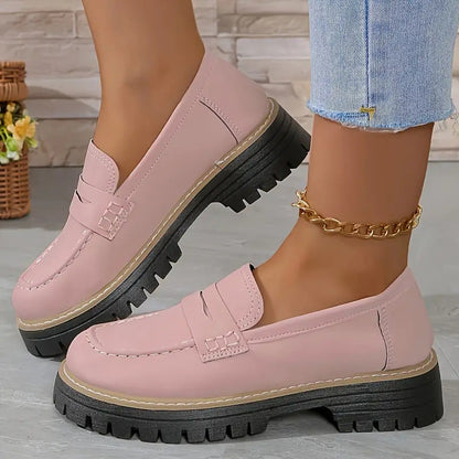Women’s Chunky Slip On Loafers with Cushioned Insole