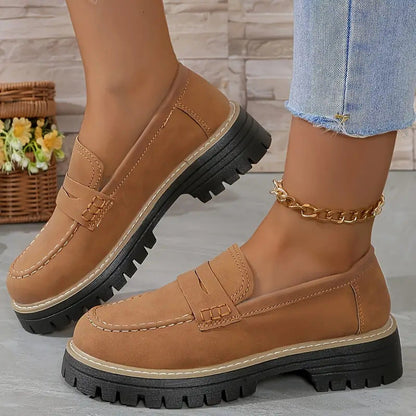 Women’s Chunky Slip On Loafers with Cushioned Insole