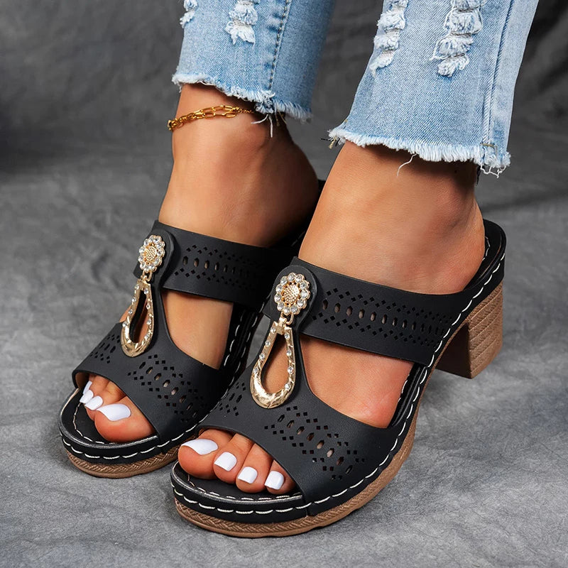 Women’s Wedge Comfort Sandals with Orthopedic Support and Slip On Design