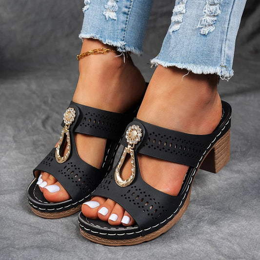 Women’s Wedge Comfort Sandals with Orthopedic Support and Slip On Design