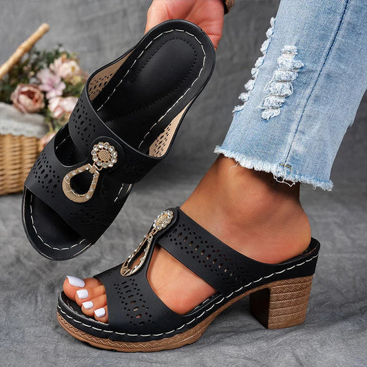 Women’s Wedge Comfort Sandals with Orthopedic Support and Slip On Design