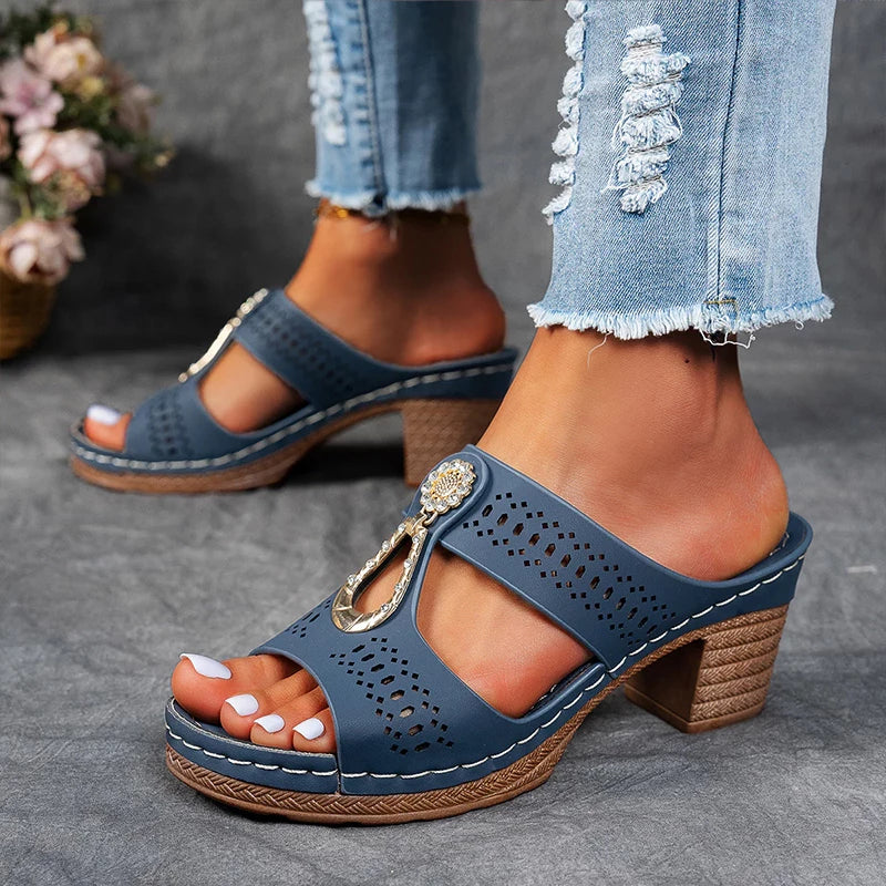 Women’s Wedge Comfort Sandals with Orthopedic Support and Slip On Design