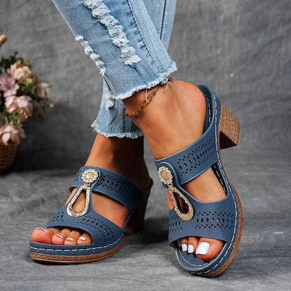 Women’s Wedge Comfort Sandals with Orthopedic Support and Slip On Design