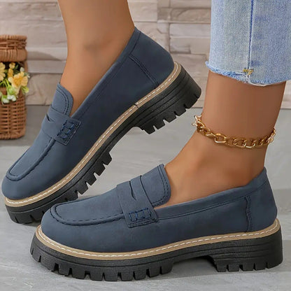 Women’s Chunky Slip On Loafers with Cushioned Insole