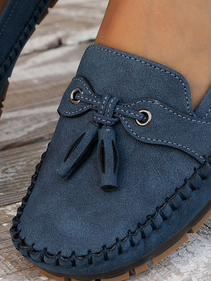 Women’s Orthopedic Moccasin Loafers with Bow Detail and Cushioned Sole