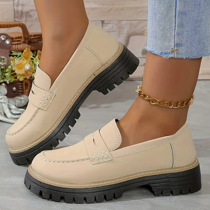 Women’s Chunky Slip On Loafers with Cushioned Insole
