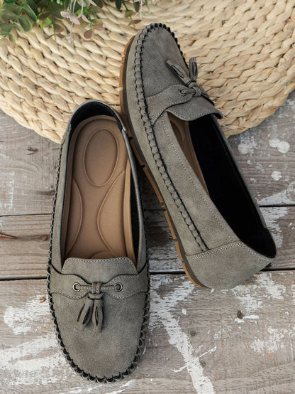 Women’s Orthopedic Moccasin Loafers with Bow Detail and Cushioned Sole