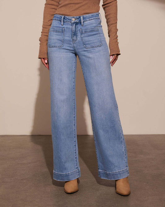 Women’s High Waist Straight Leg Jeans with Retro Slim Fit