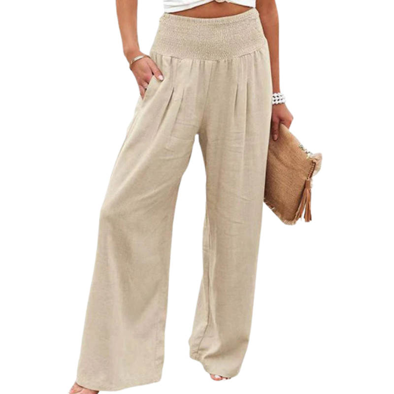 Women’s Relaxed Fit Wide Leg Pants with Elastic Waist
