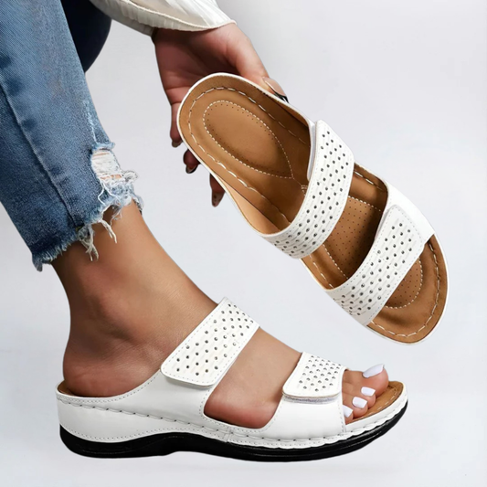 Women’s Orthopedic Platform Sandals with Double Strap and Cushioned Sole