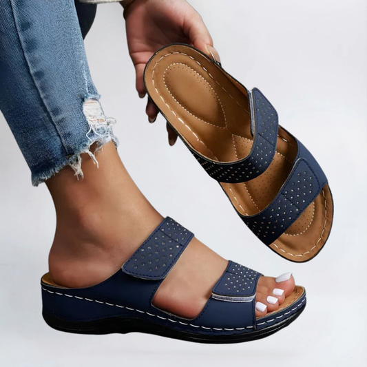 Women’s Orthopedic Platform Sandals with Double Strap and Cushioned Sole