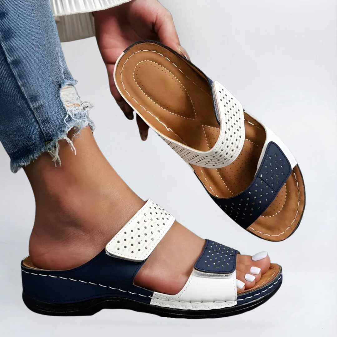 Women’s Orthopedic Platform Sandals with Double Strap and Cushioned Sole