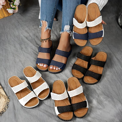 Women’s Orthopedic Platform Sandals with Double Strap and Cushioned Sole