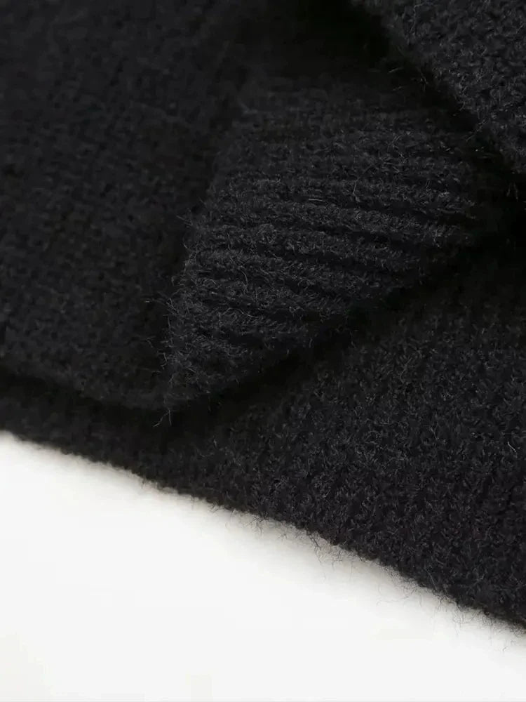 Übergroßer Rollkragenpullover mit Kontrastnähten Winter Damen