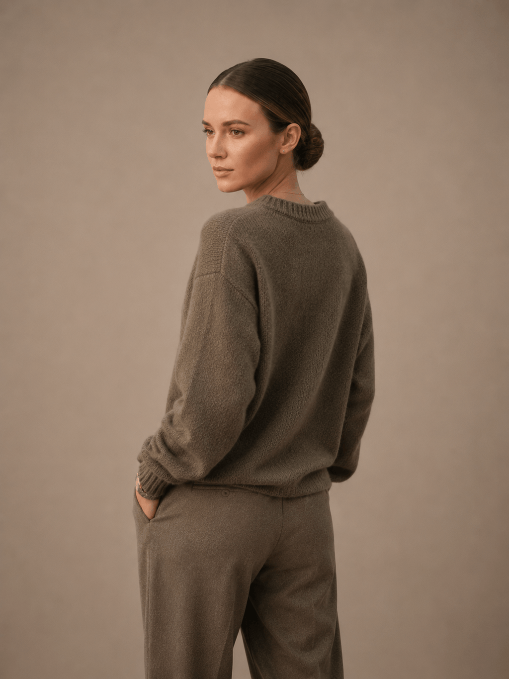 Oversized Crewneck Sweater in Cozy Textured Knit