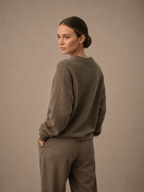 Oversized Crewneck Sweater in Cozy Textured Knit