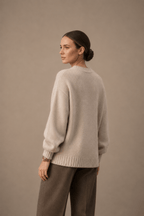 Oversized Crewneck Sweater in Soft Brushed Knit