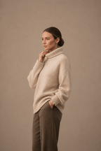 Oversized Ribbed Turtleneck Sweater in Cozy Knit