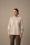 Oversized Crewneck Sweater in Soft Brushed Knit