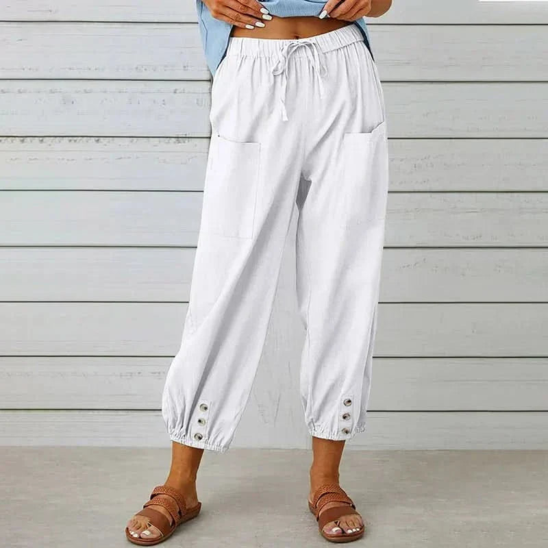 Women’s High Waist Harem Pants with Drawstring and Relaxed Fit