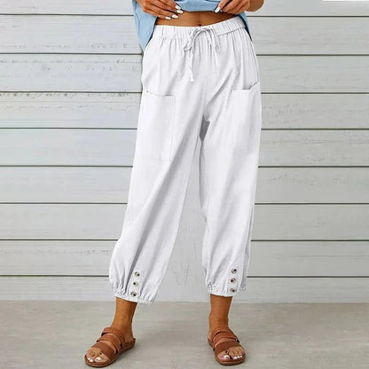 Women’s High Waist Harem Pants with Drawstring and Relaxed Fit