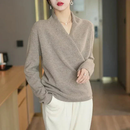 Mabel | Women’s Spring Wrap Neck Knit Top