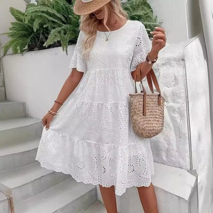 Amelie | Women’s Eyelet Midi Dress