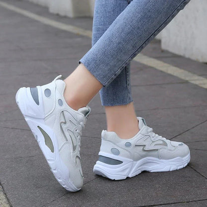 Women’s Chunky Sneakers with Multicolor Design and Cushioned Sole