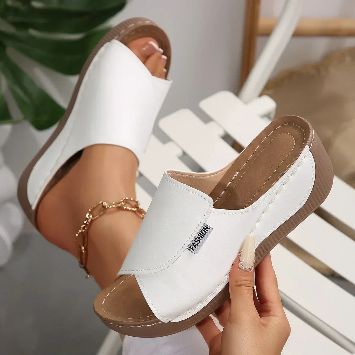 Women’s Orthopedic Wedge Heel Sandals with Cushioned Sole and Slip On Design