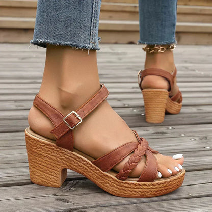 Women’s Orthopedic Platform Sandals with Cushioned Sole and Adjustable Straps