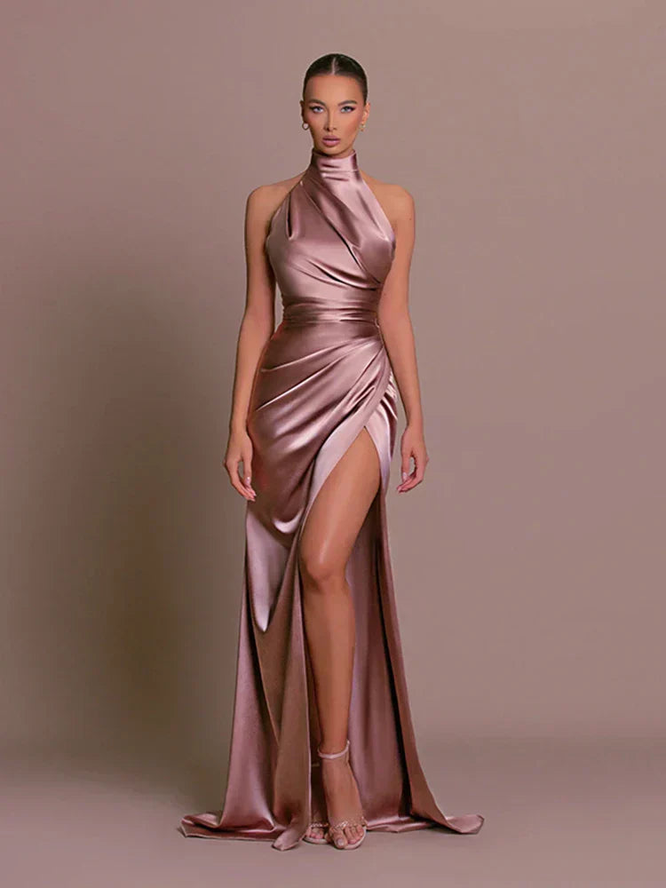 Elegant Slit Dress for Wedding Guests