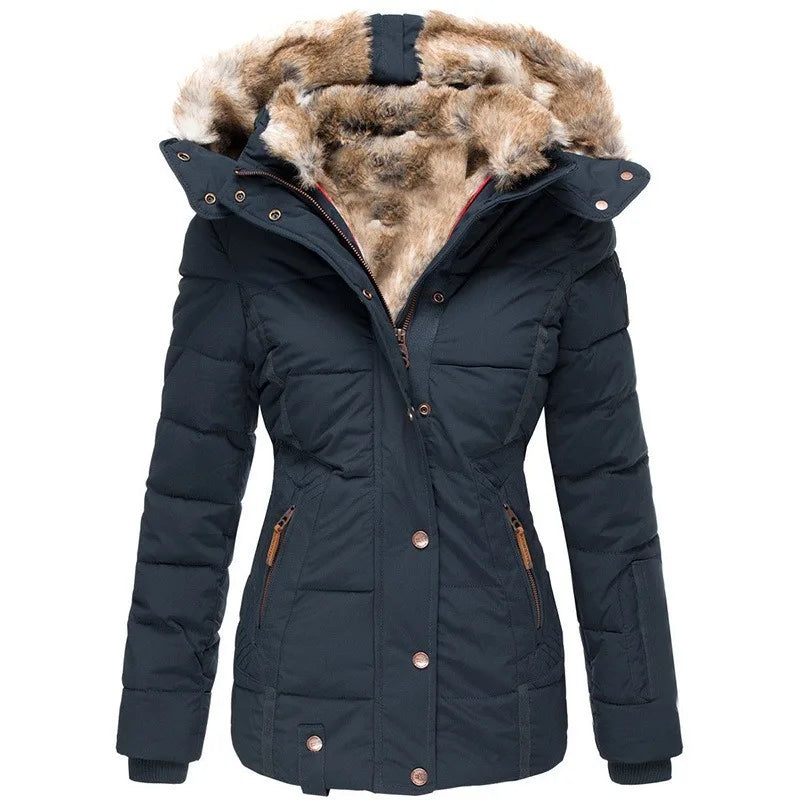 Warme Lange Winter Teddy Mantel Damen