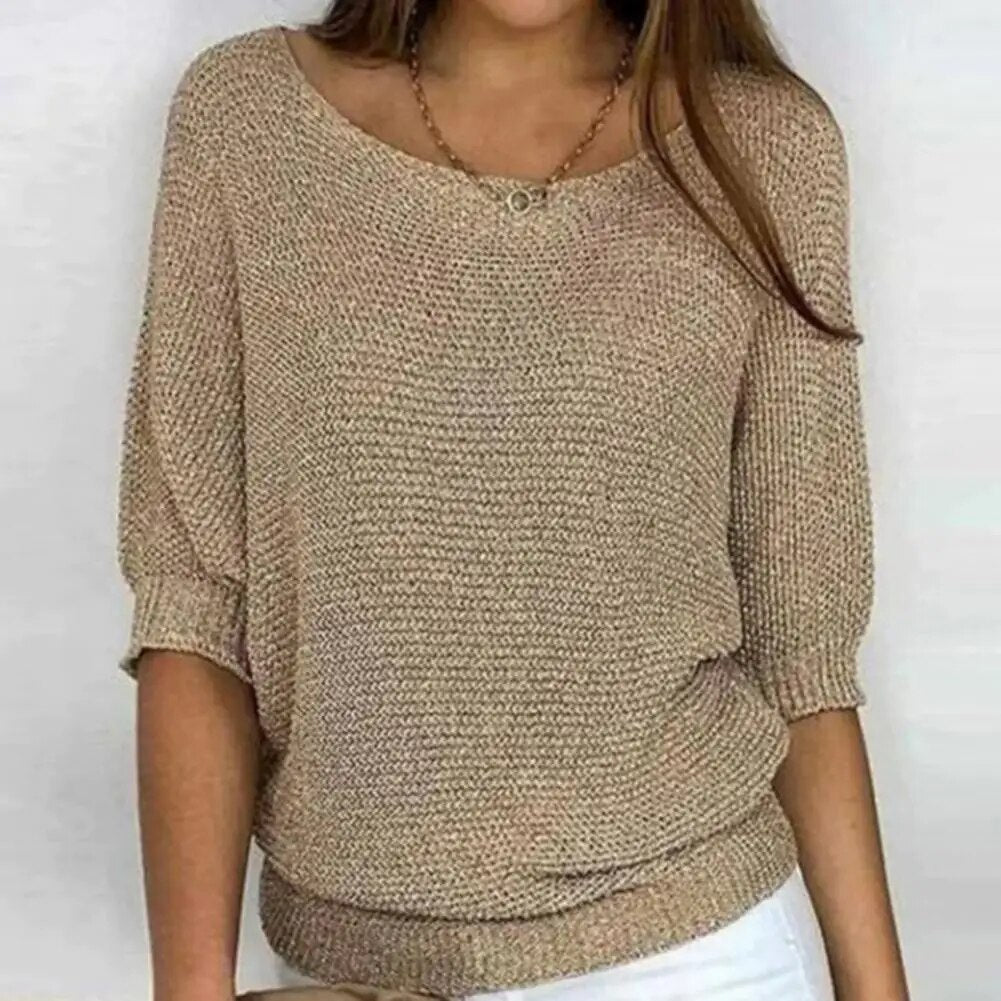 Leichter Strickpullover Mit Lockerem Schnitt Für Damen