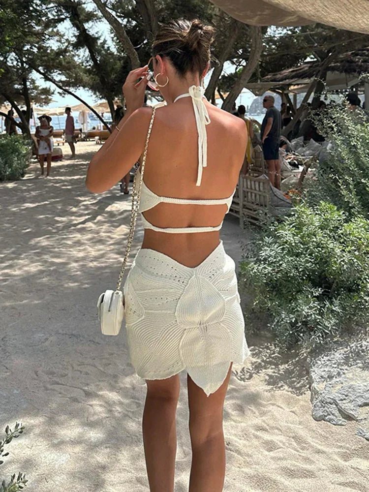 Gestricktes Sommerkleid mit leichtem atmungsaktivem Stoff für Damen