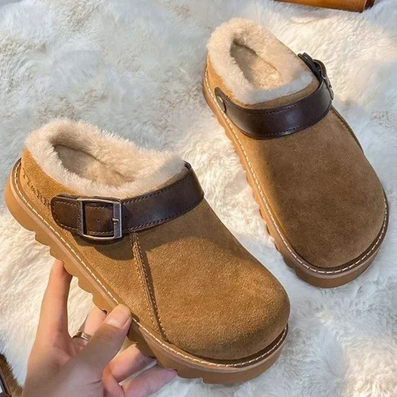 Damen Winter Warm Flauschige Winter Clogs