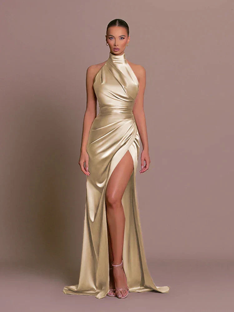 Elegant Slit Dress for Wedding Guests