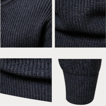 Klassischer Rundhals Strickpullover für Herren Winter