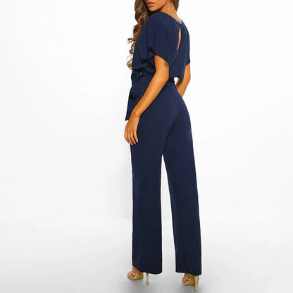 Women's Minimalist Wide Leg Jumpsuit – Elegant Casual One Piece Outfit