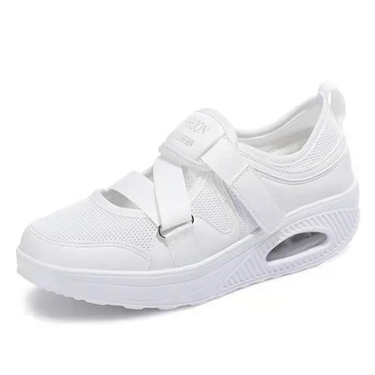 Women’s Breathable Slip On Sneakers with Velcro Strap and Cushioned Sole
