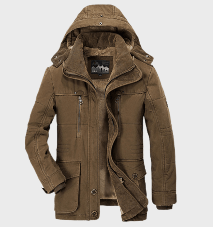 Herren Winter Kapuze Warm Gefüttert Jacke