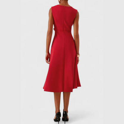 Sheila™ | Draped Asymmetric Midi Dress