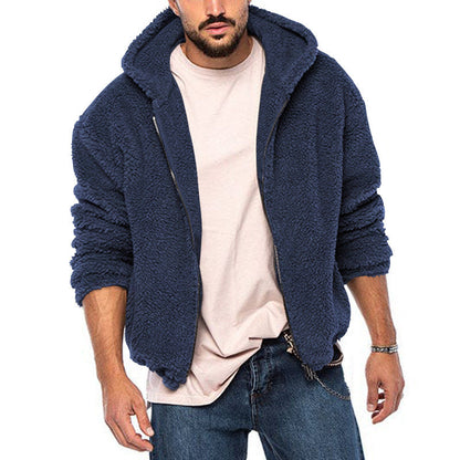 Fleece Zip Hoodie mit Lockerer Passform für Herren Winter