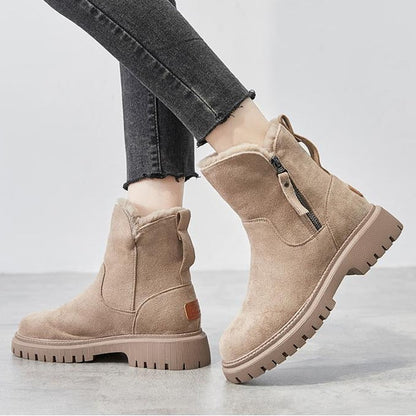 Winter Warme Damen Boots Robuste Profilsohle